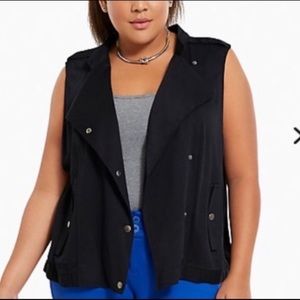 Brand New Torrid Black Drape Front Vest